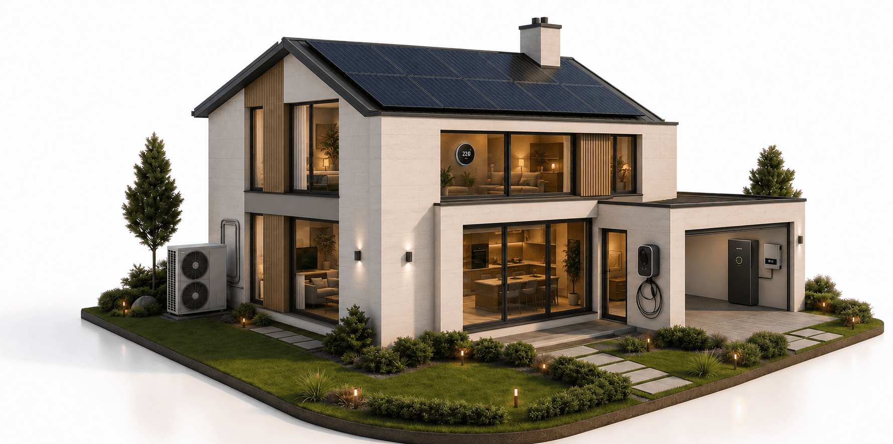 Opteco All-In-One: geïntegreerd energiesysteem met zonnepanelen, Sonnen-batterij, laadpaal en warmtepomp