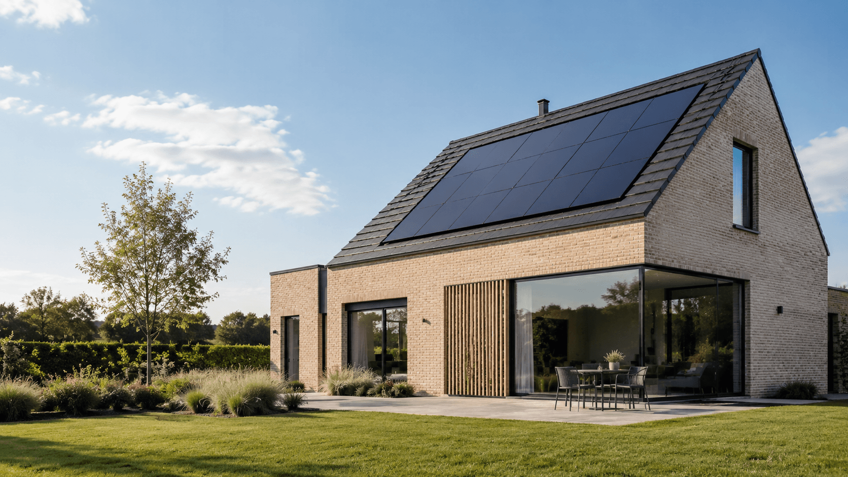 Panneaux solaires sur un toit moderne